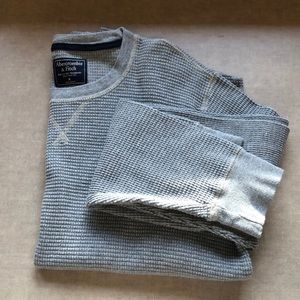 Waffle knit long sleeve top